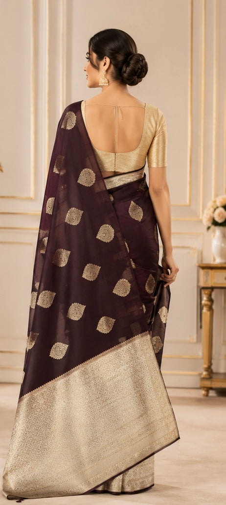 Crape weaving saree