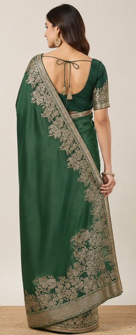 Crape weaving saree