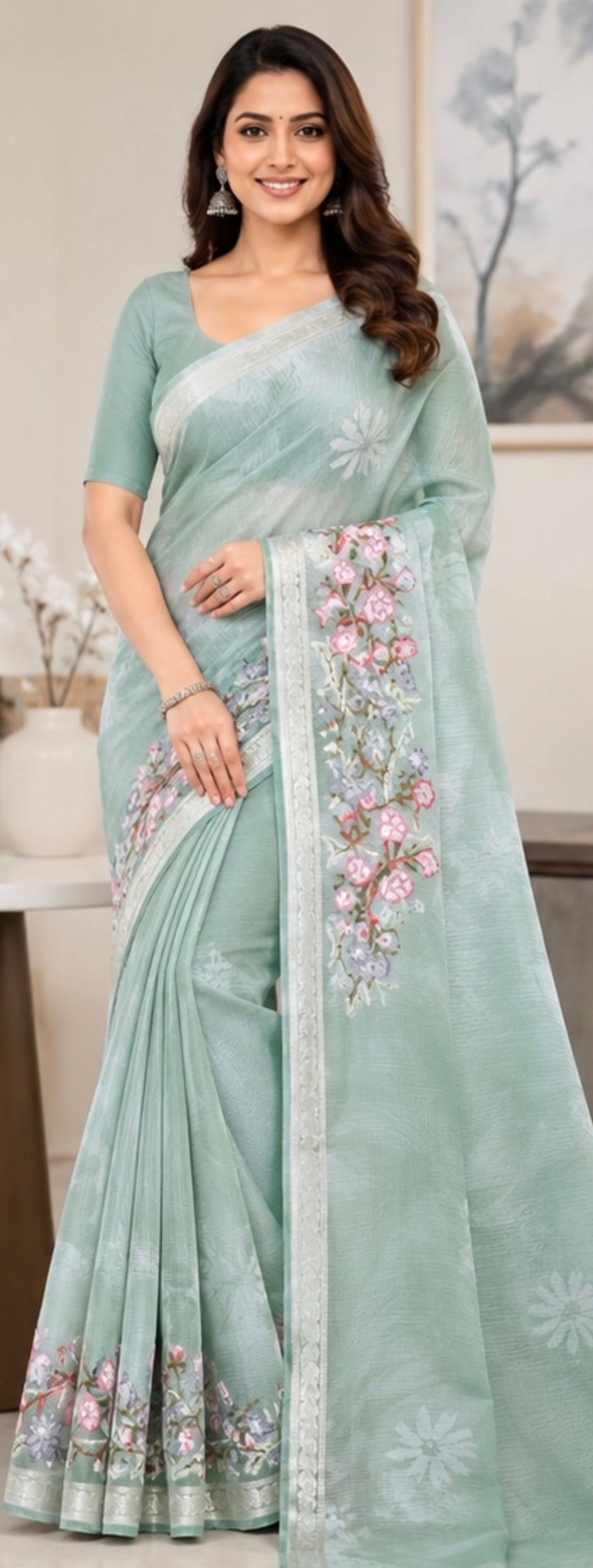 Cota embroidery saree