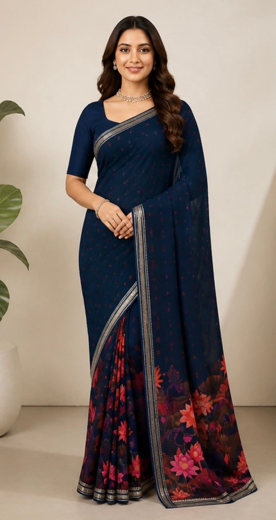 Shiffon weaving saree