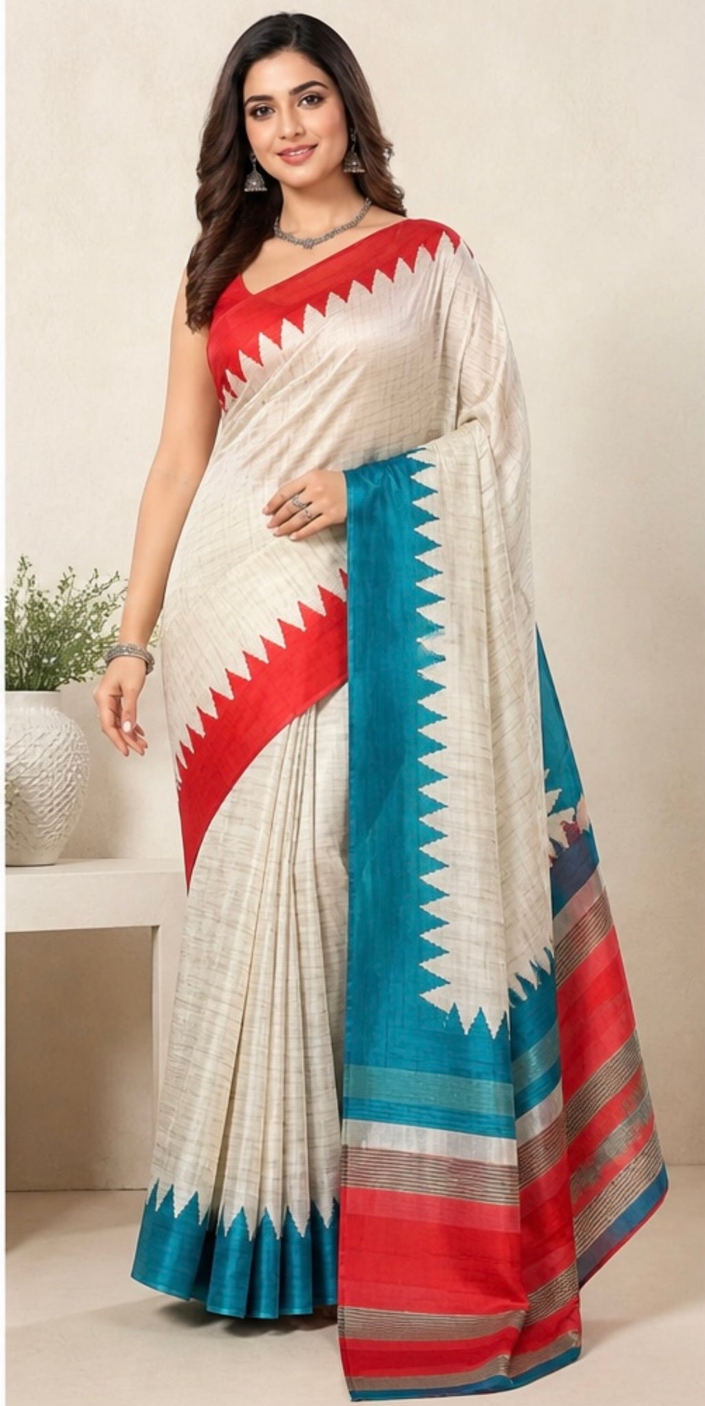 Tusser silk saree