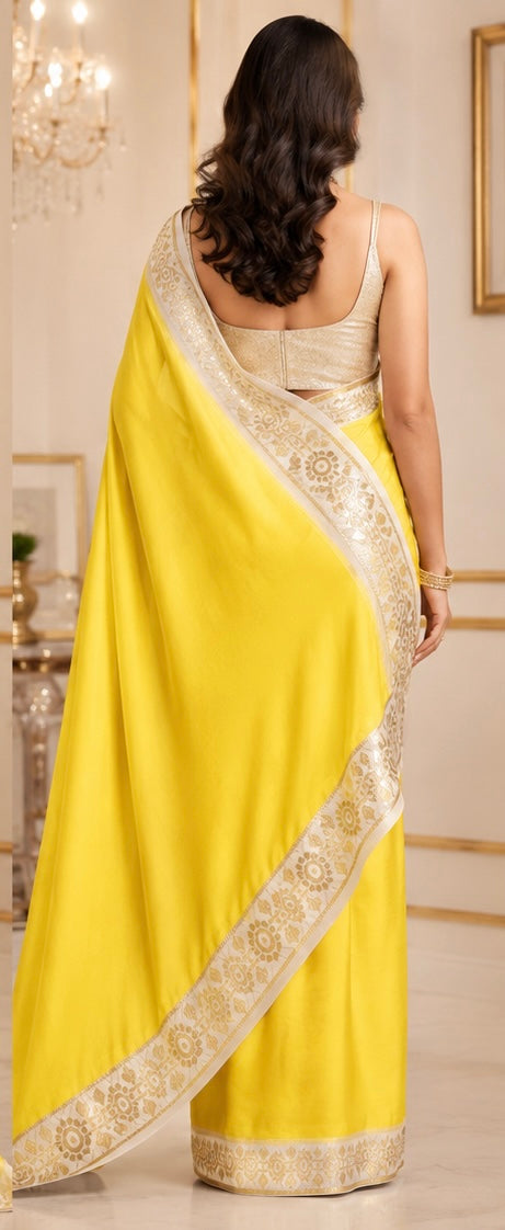 Crape weaving saree
