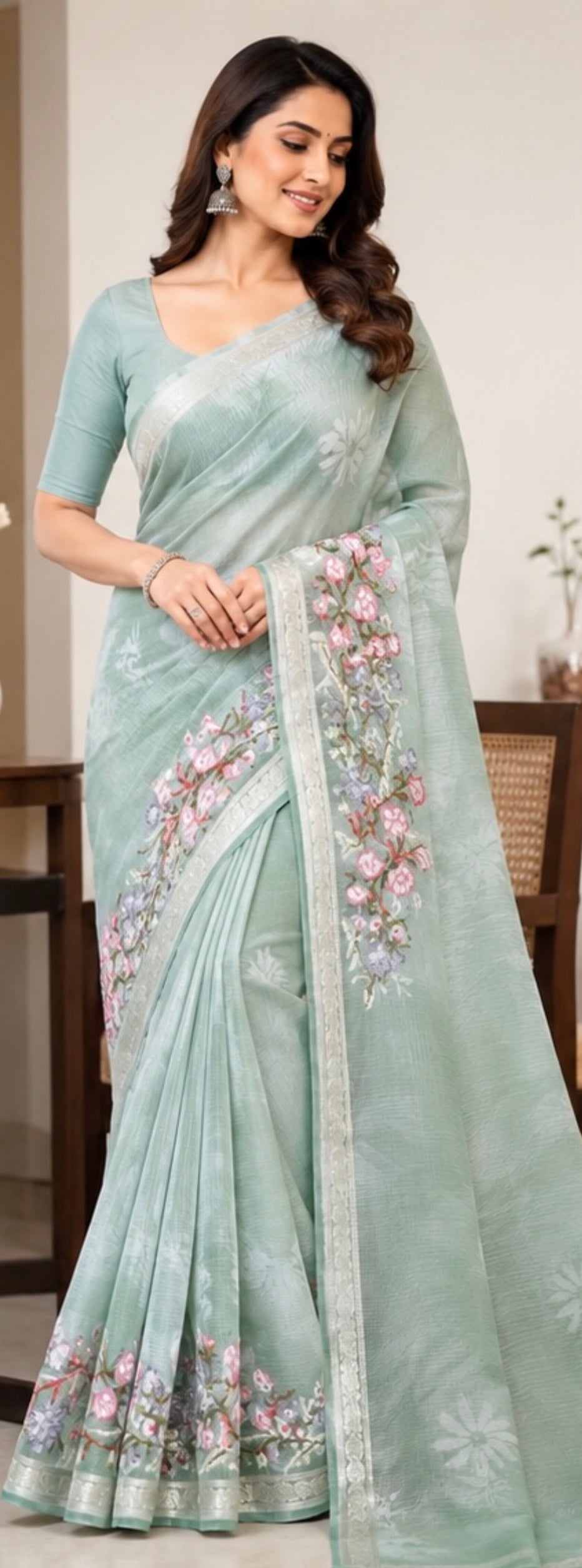 Cota embroidery saree