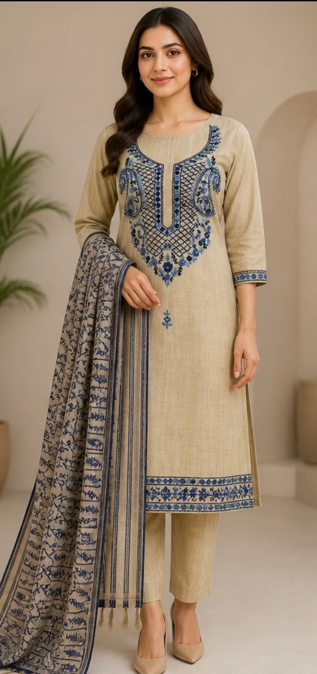 Cotton unstitched suit