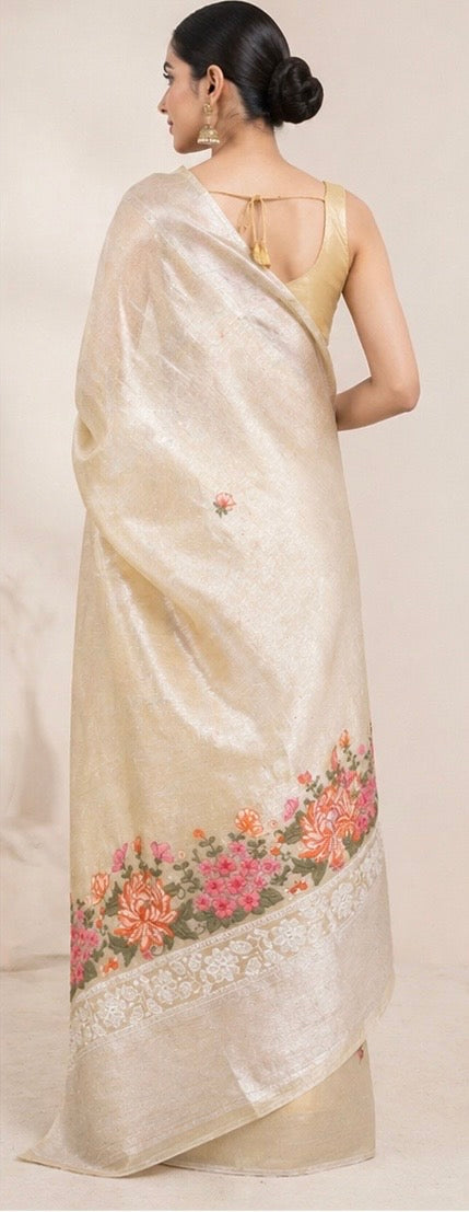 Tissue organza saree