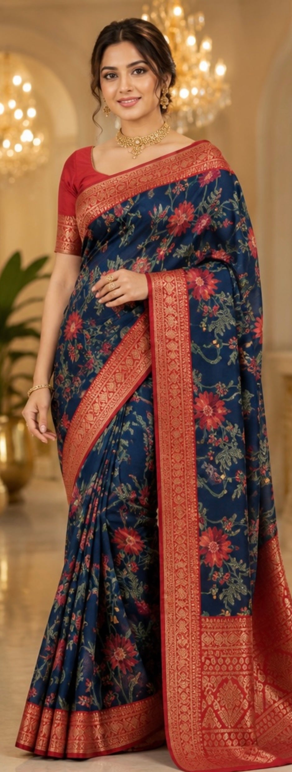 Handloom printed Saree