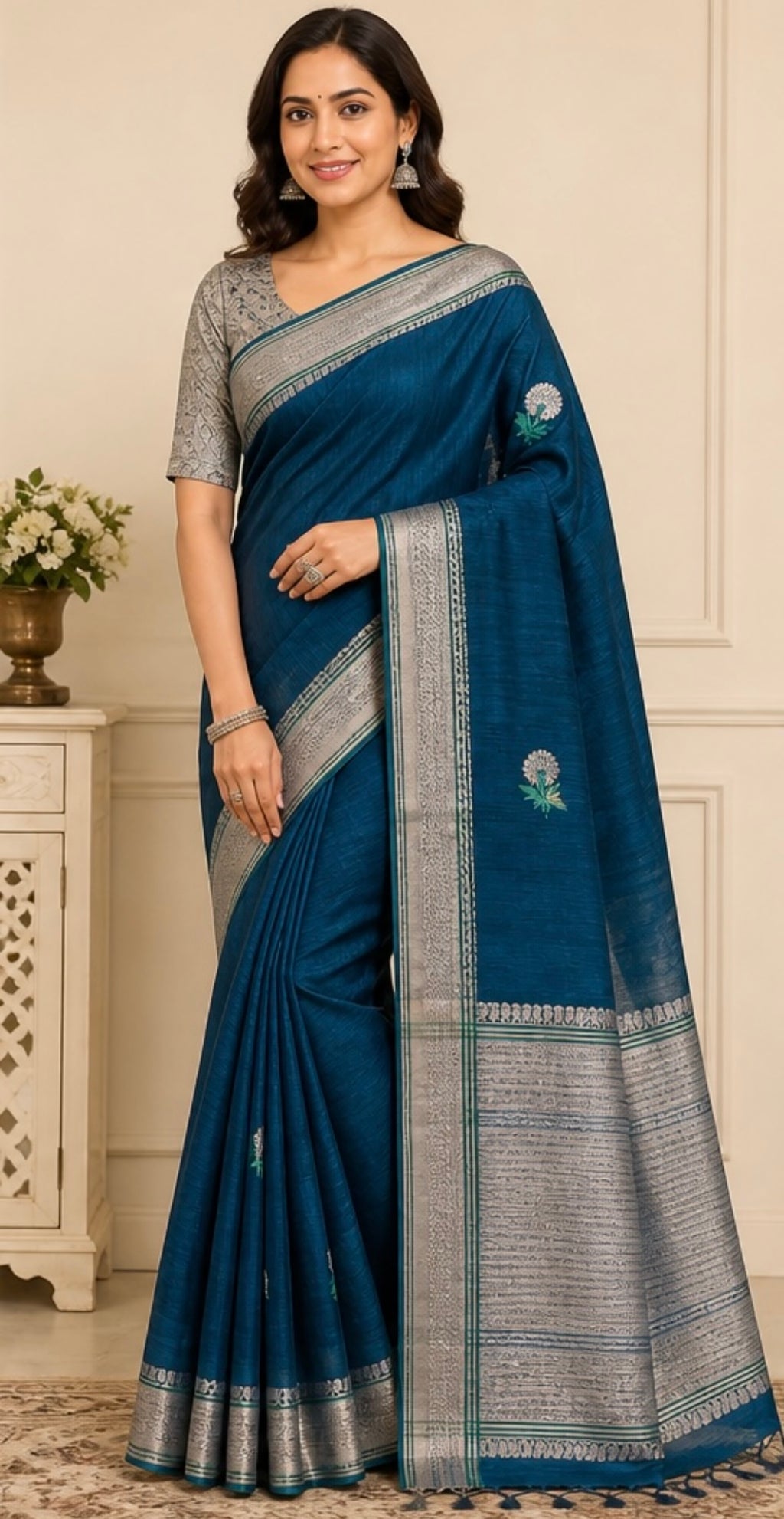 Tusser silk saree