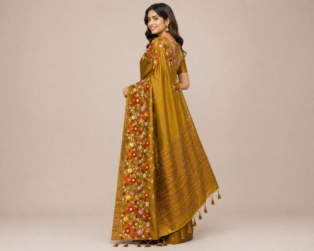 Tusser silk saree