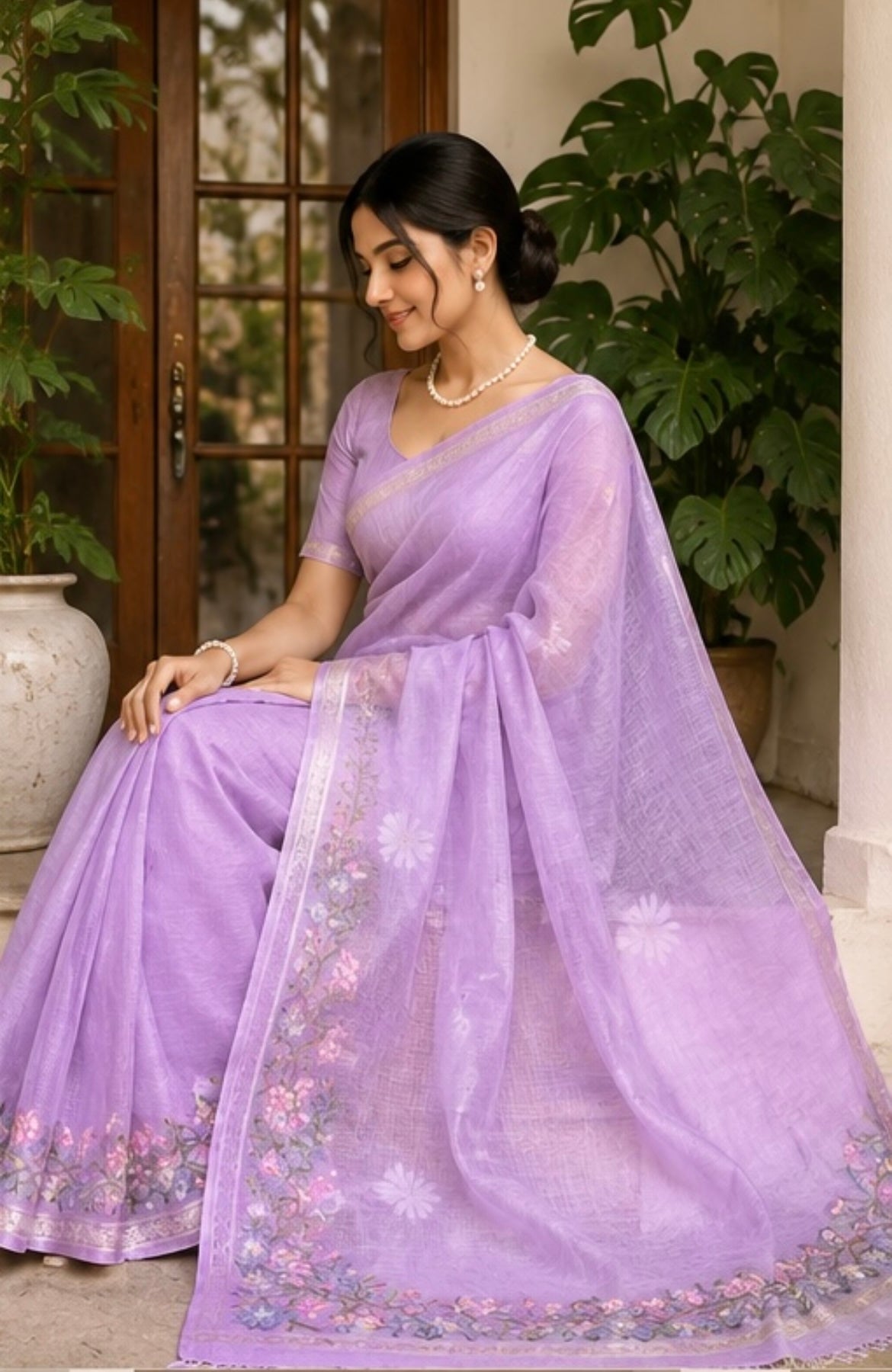 Cota embroidery saree