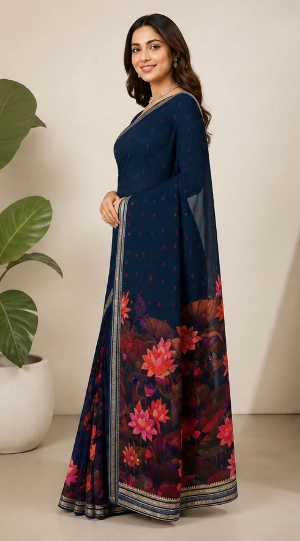 Shiffon weaving saree
