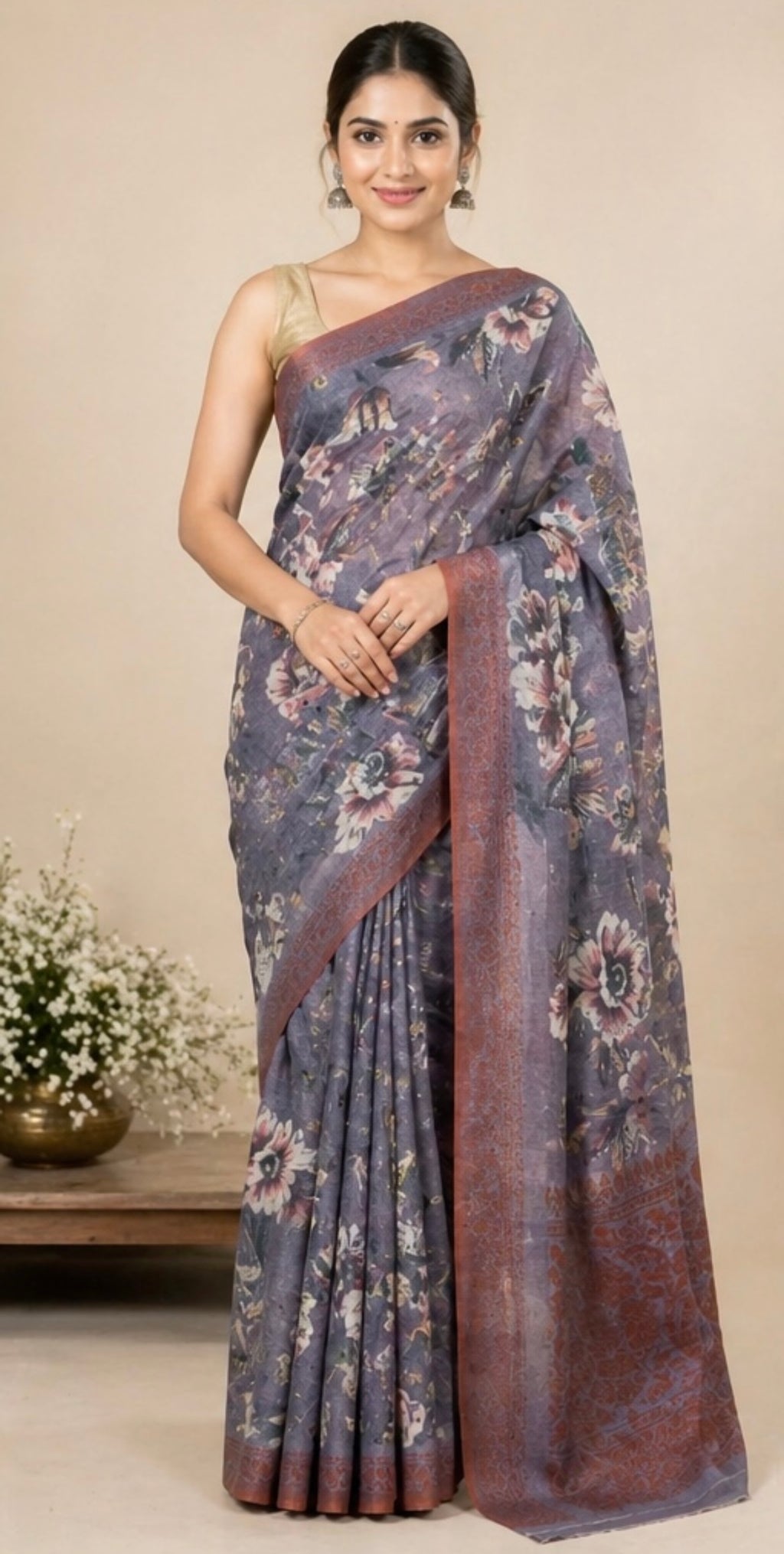 Tusser silk saree
