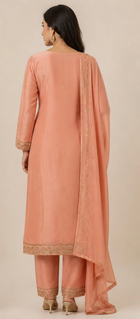 Silk embroidery suit