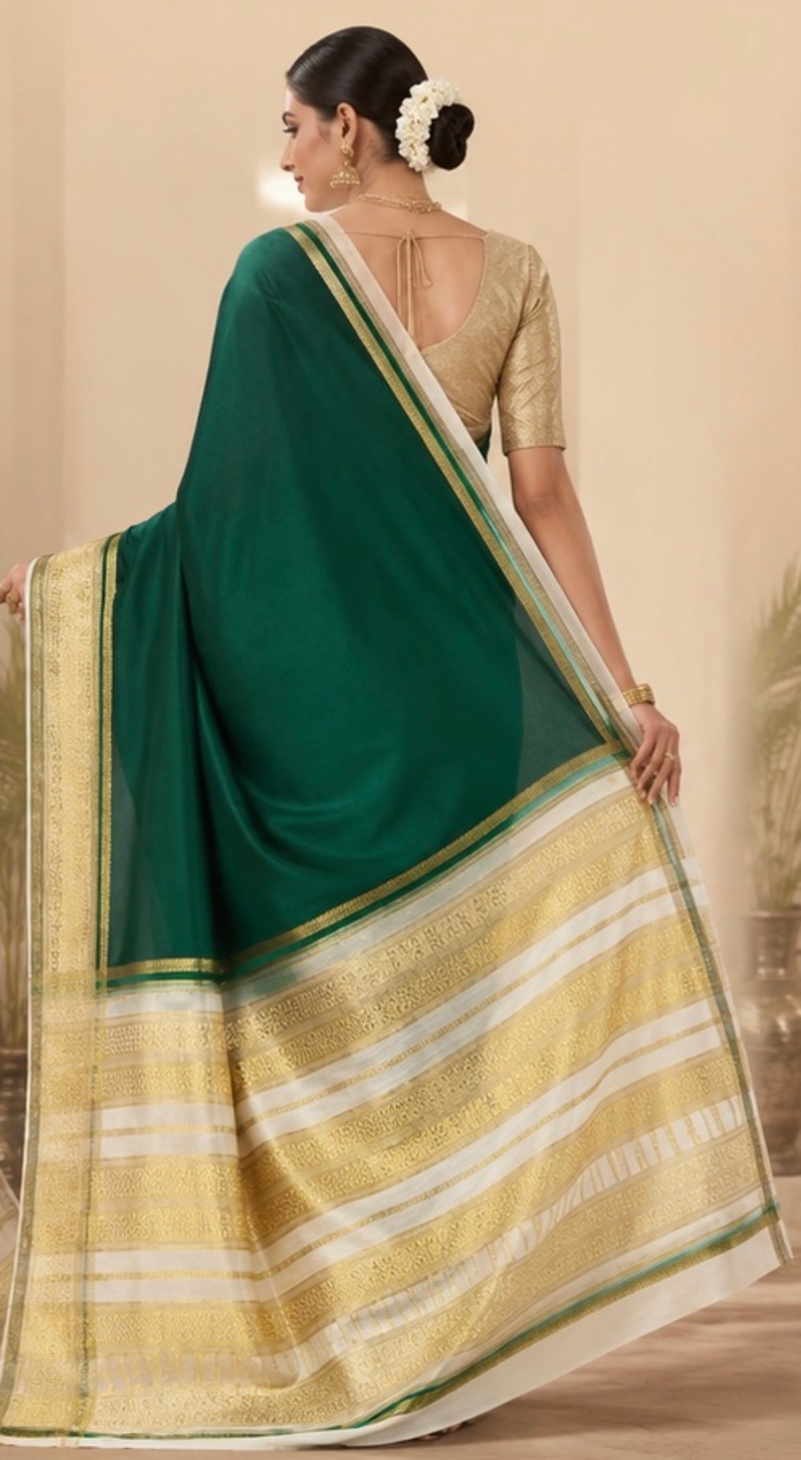 Crape weaving saree