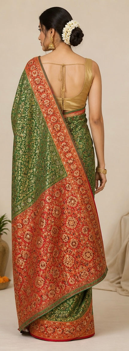 Jamevar silk saree