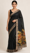 Linen printed saree
