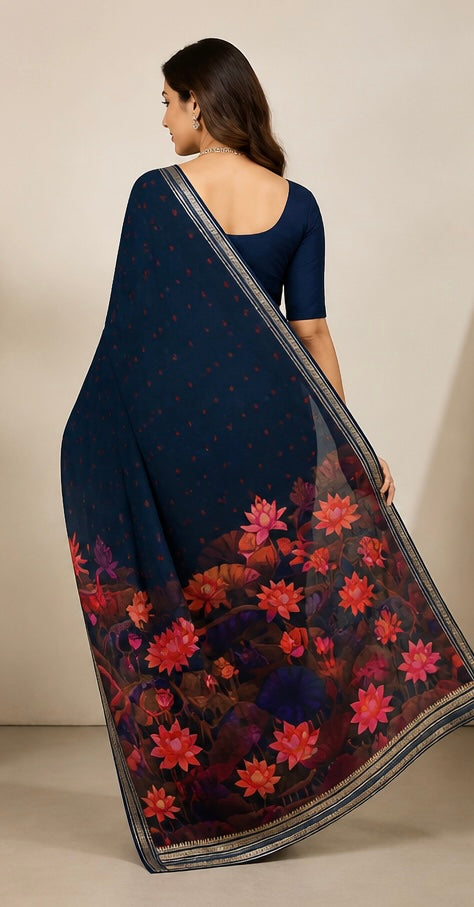 Shiffon weaving saree