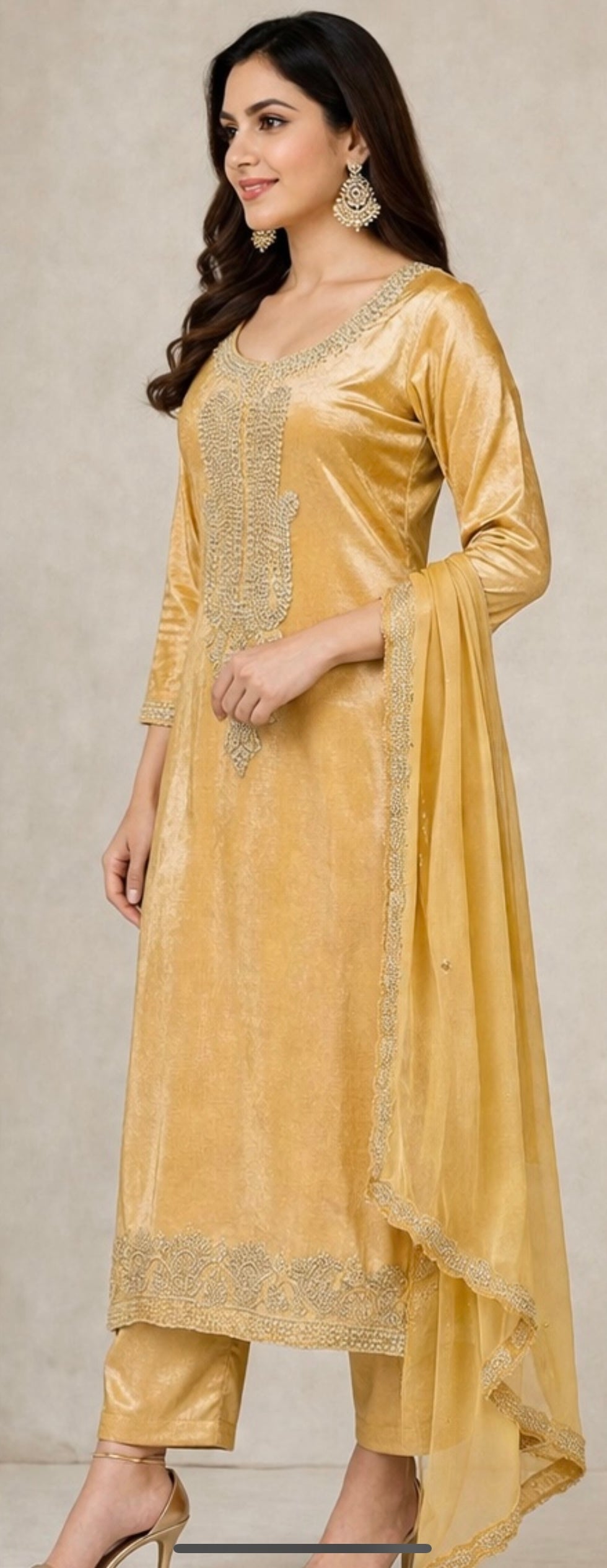 Silk embroidery suit
