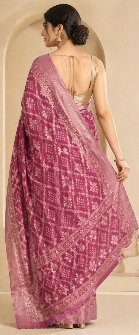 Tissue cotton saree