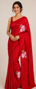 Crape hand paint saree