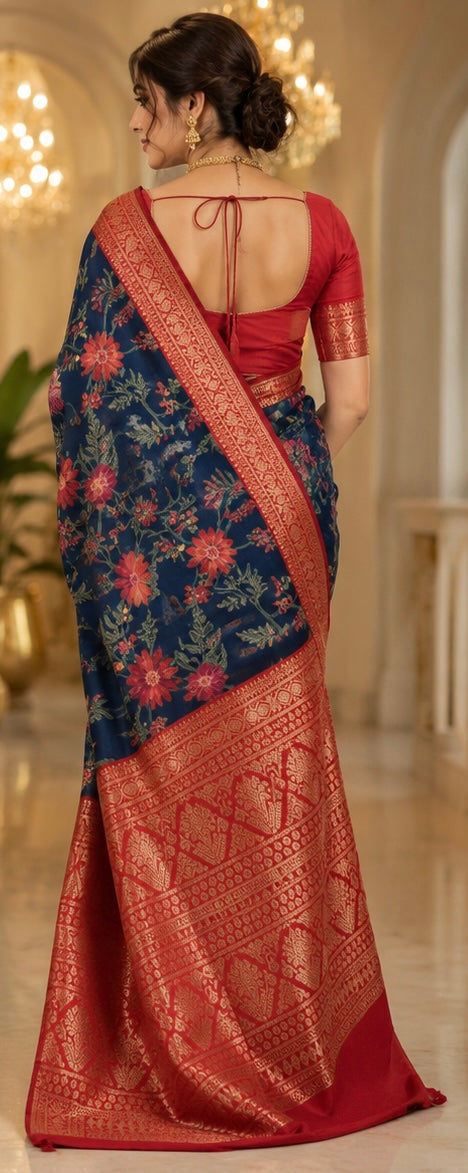 Handloom printed Saree