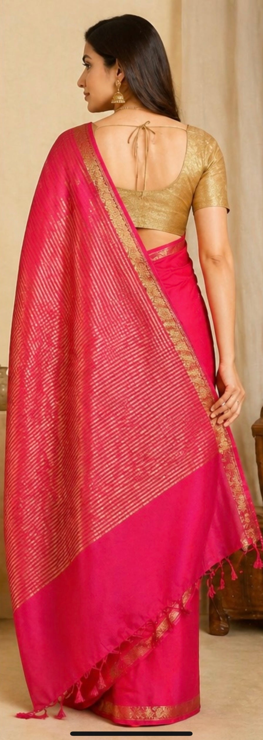 Crape weaving saree