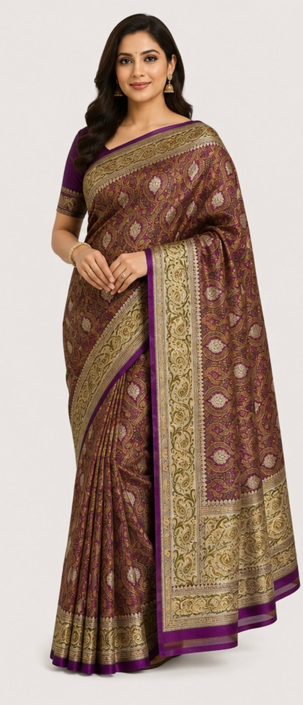 Silk jamavar saree