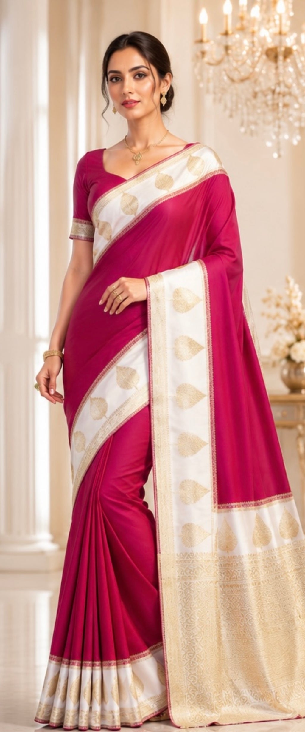 Crape weaving saree