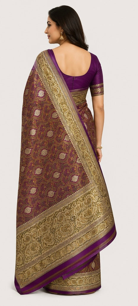 Silk jamavar saree