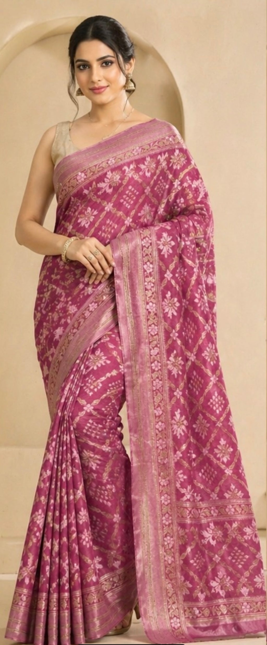 Tissue cotton saree