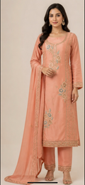 Silk embroidery suit