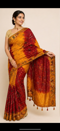 Gorget embroidery saree