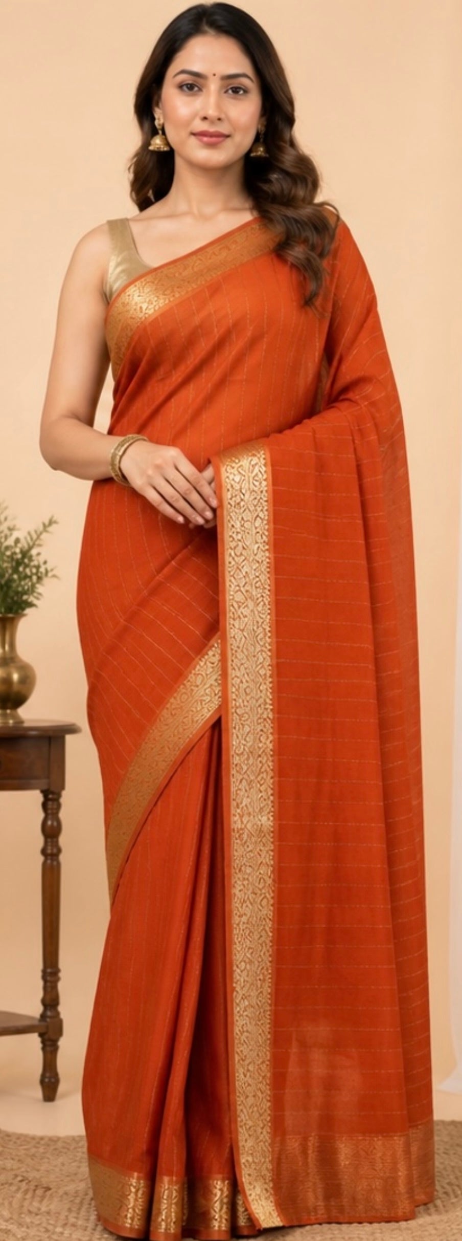 Shiffon plain saree