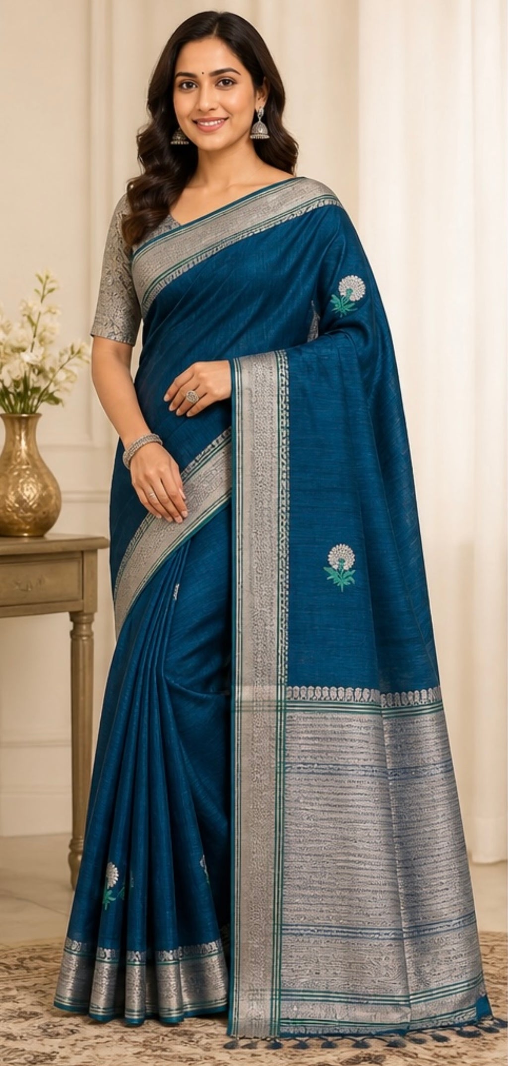 Tusser silk saree