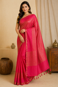 Crape weaving saree