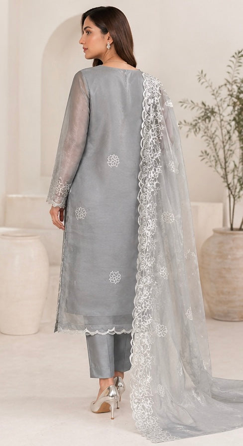 Organza unstitched suit