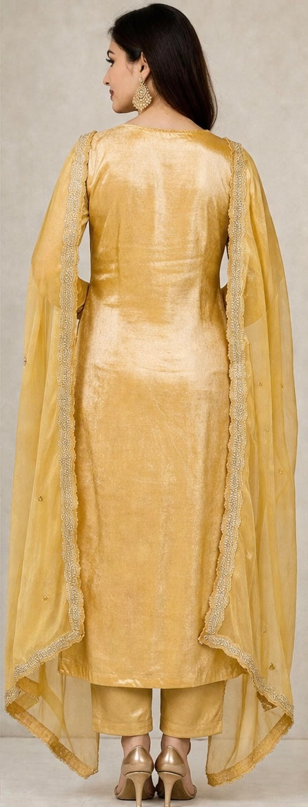 Silk embroidery suit