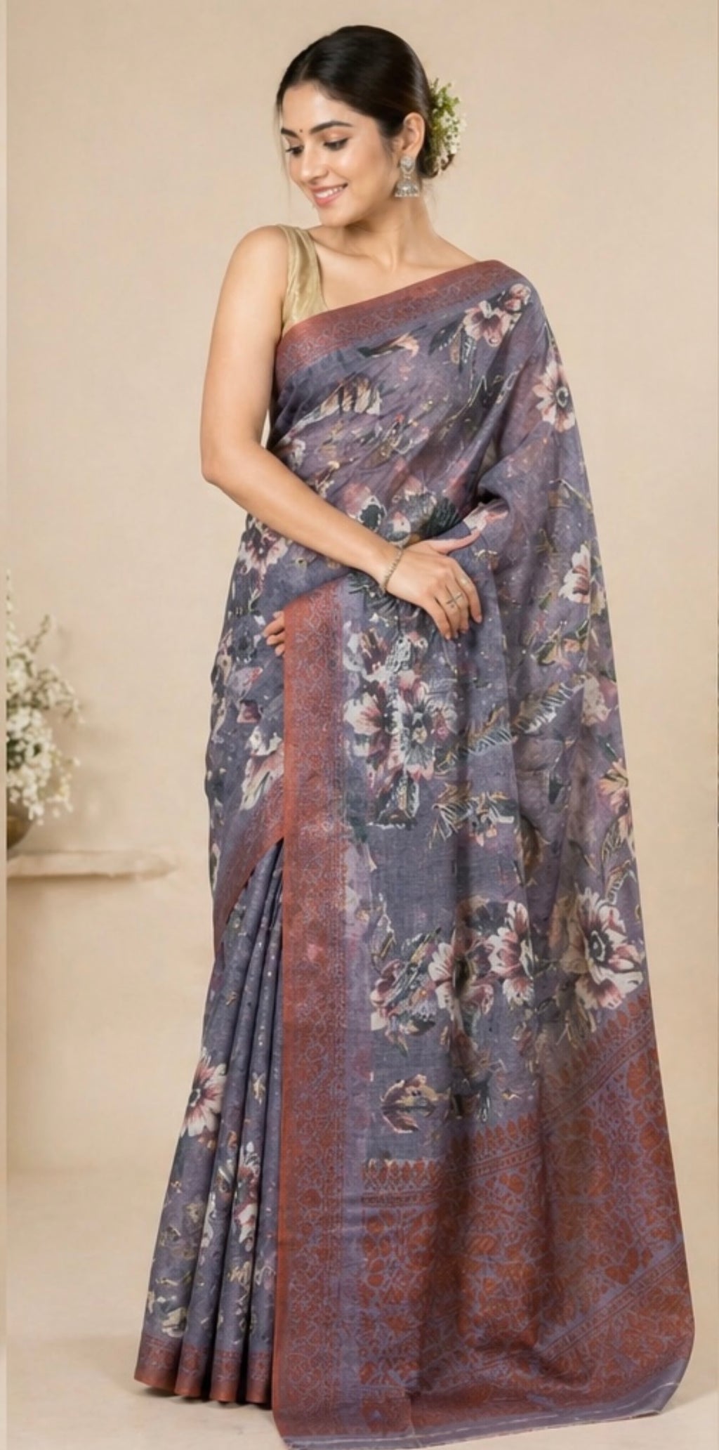 Tusser silk saree