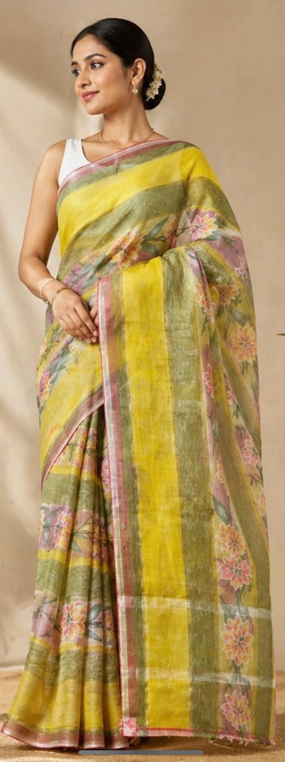 Linen saree