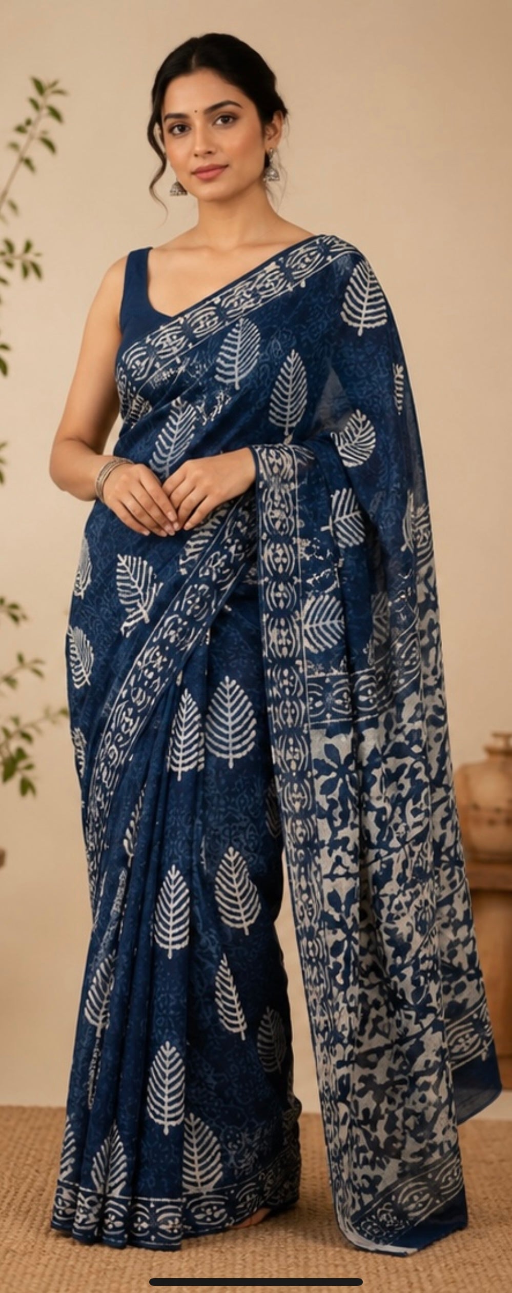 Linen saree