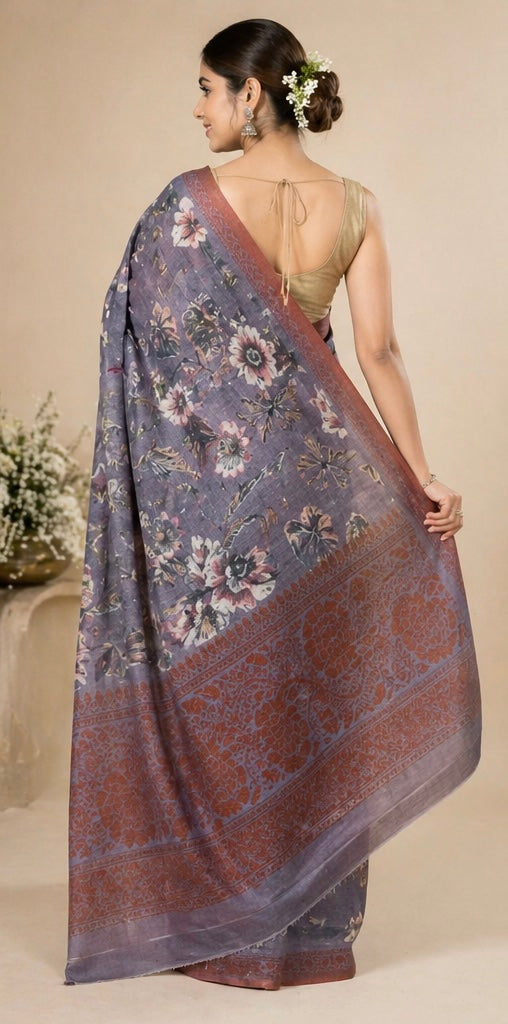 Tusser silk saree
