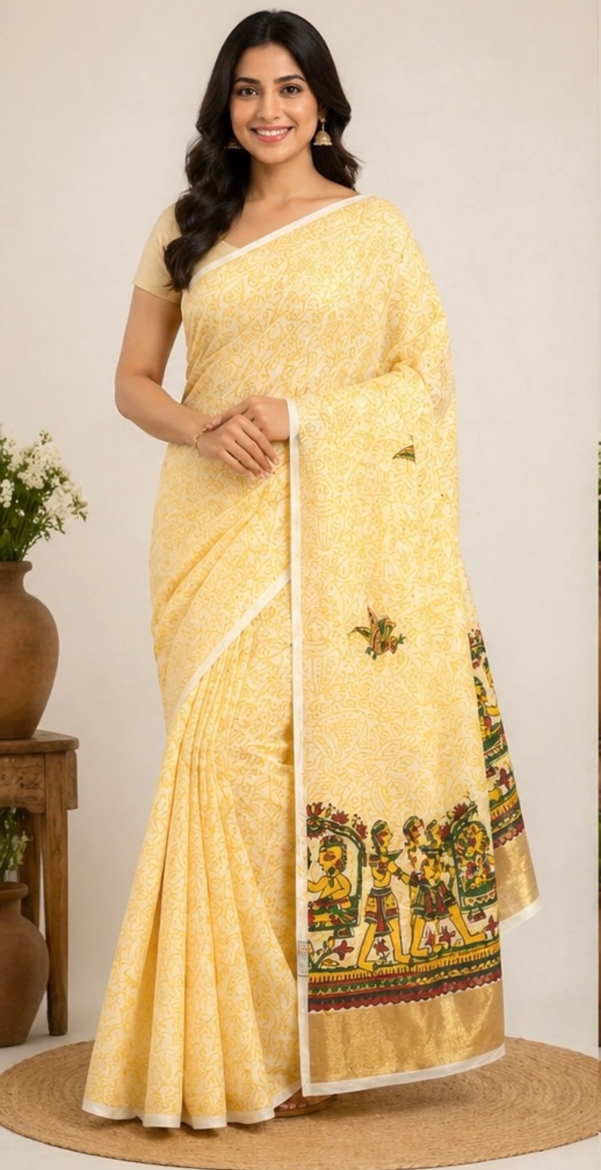 Cotton printed saree