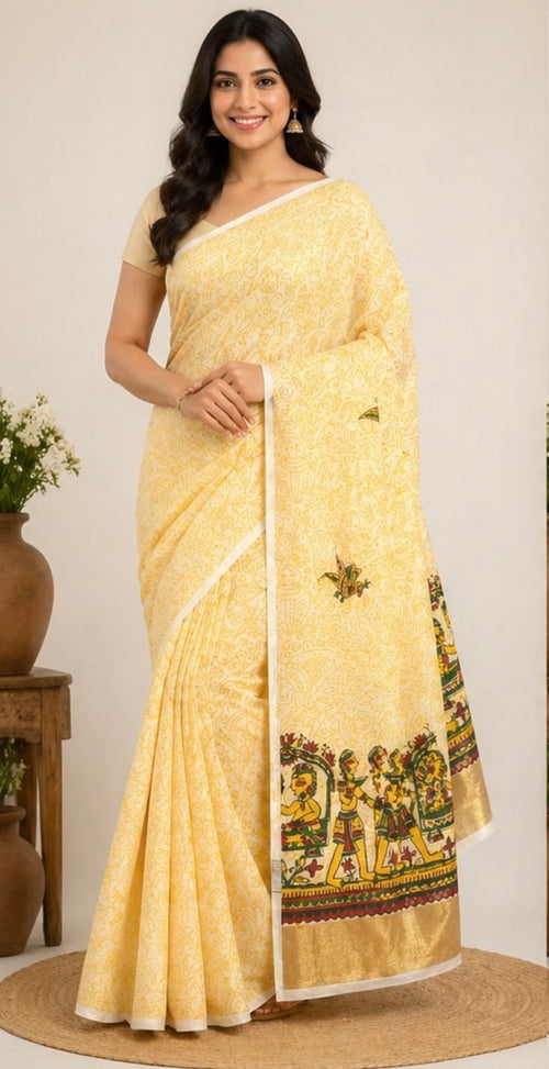 Cotton printed saree