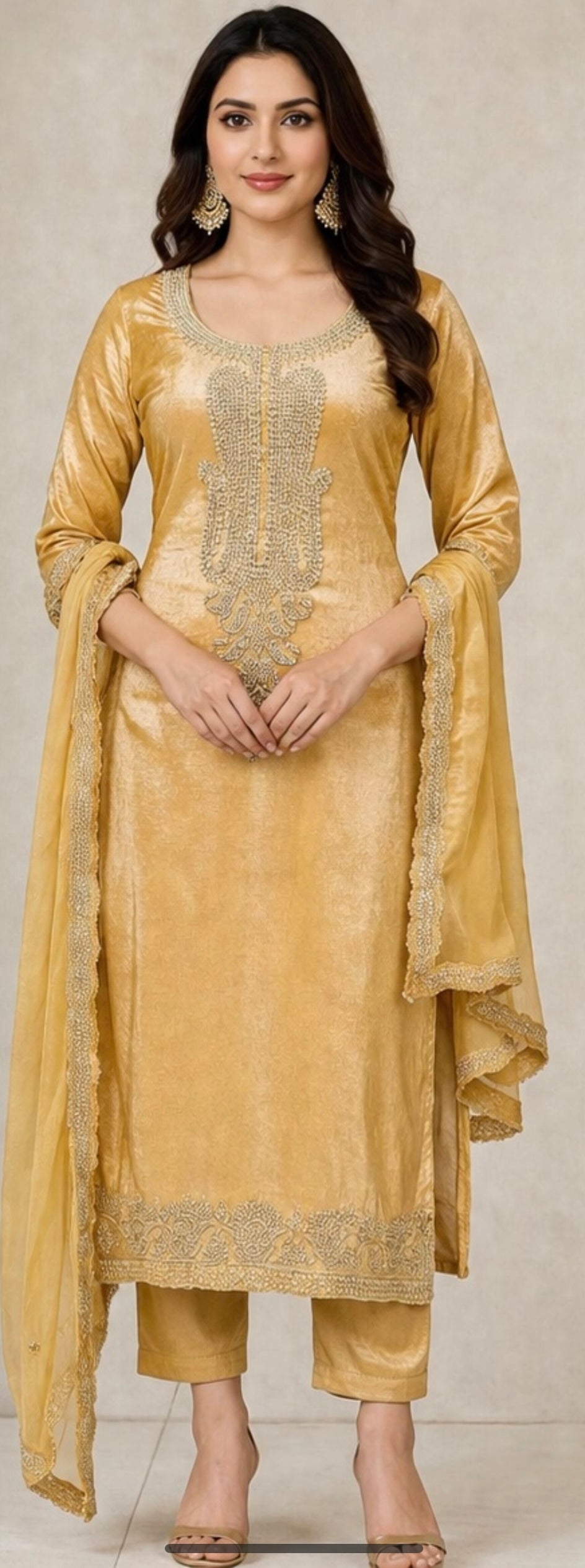 Silk embroidery suit