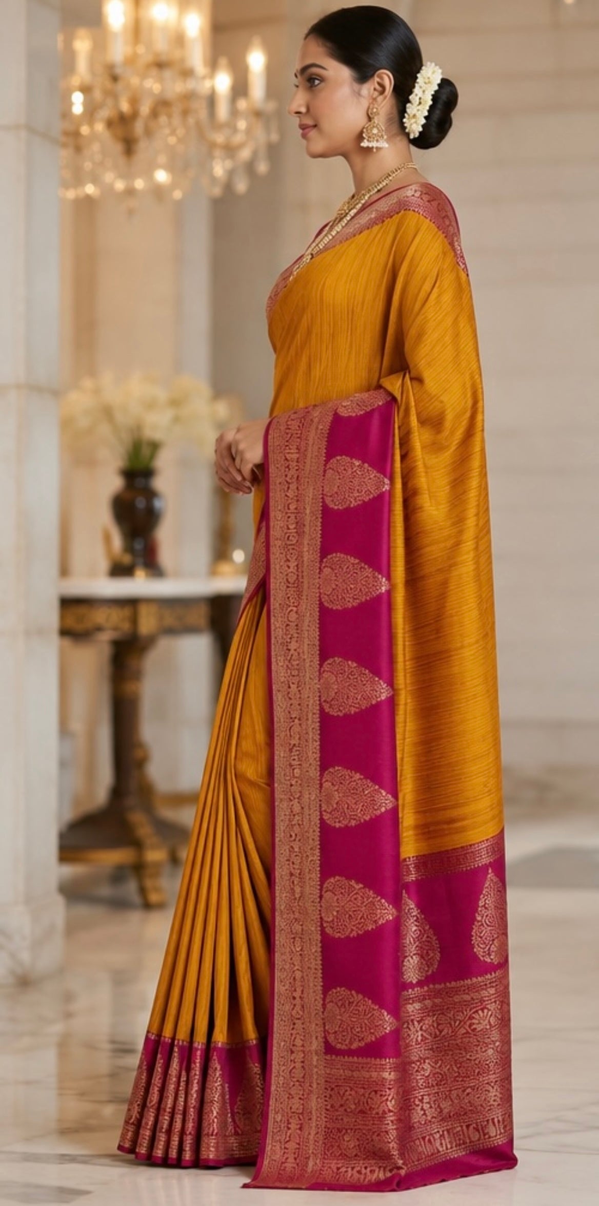 Crape weaving saree