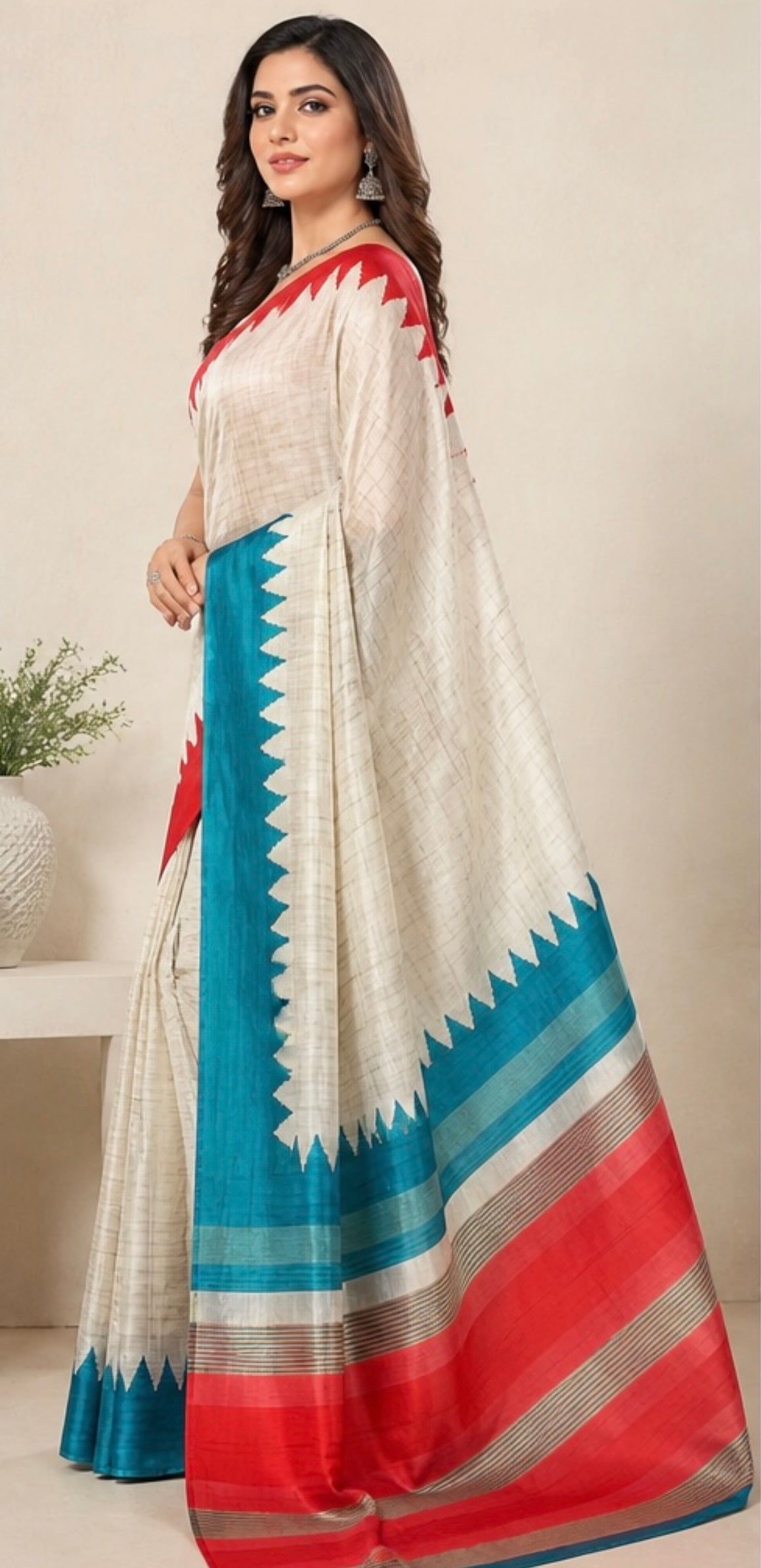 Tusser silk saree