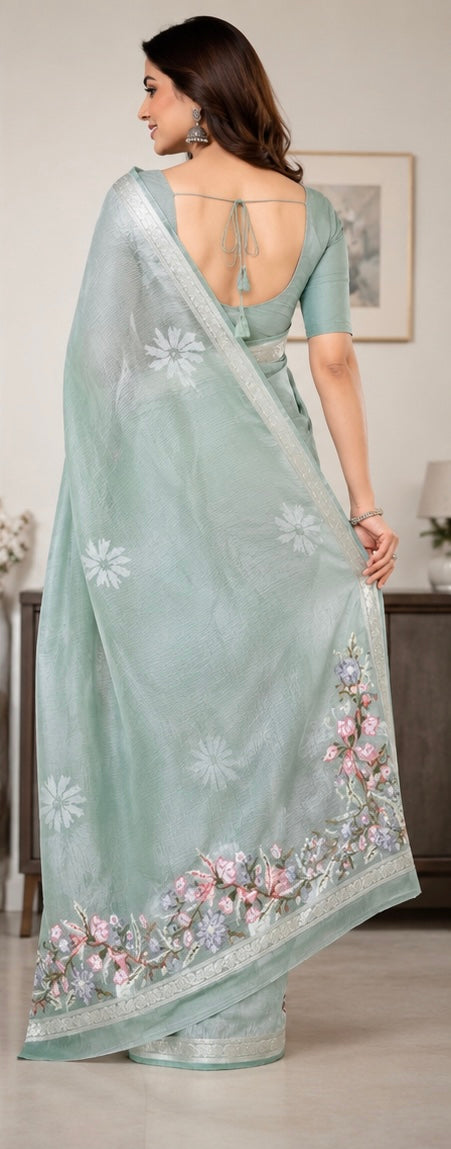 Cota embroidery saree