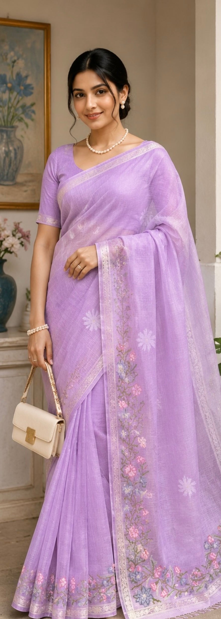 Cota embroidery saree